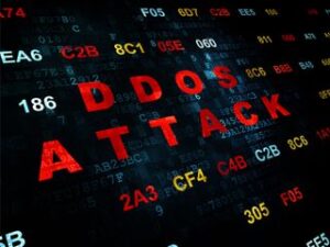 Security concept: DDOS Attack on Digital background