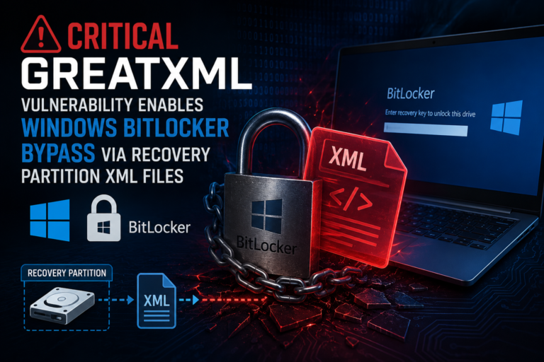 Critical GreatXML Vulnerability Enables Windows BitLocker Bypass via Recovery Partition XML Files