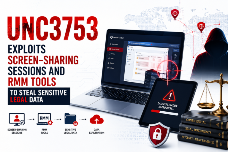 UNC3753 Exploits Screen-Sharing Sessions and RMM Tools to Steal Sensitive Legal Data