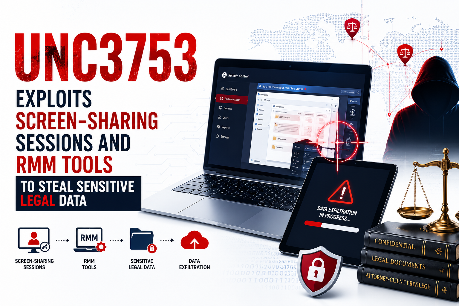 UNC3753 Exploits Screen-Sharing Sessions and RMM Tools to Steal Sensitive Legal Data