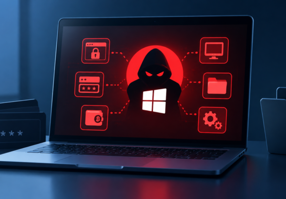 Cybersecurity Threat on Laptop