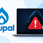 Drupal Cybersecurity Alert Laptop Graphic