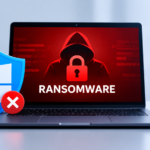 Ransomware Warning on Laptop