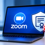 Zoom Security Alert on Laptop